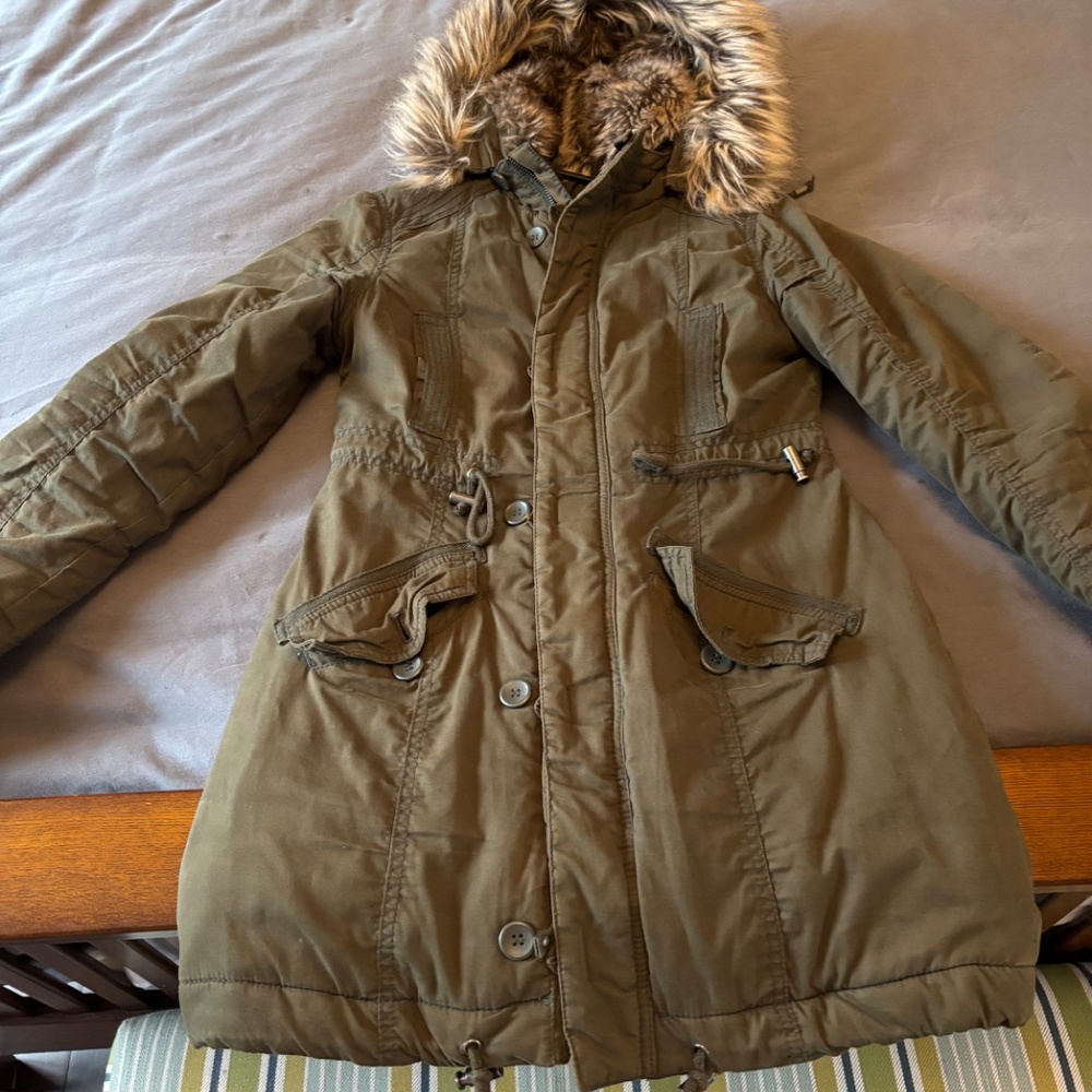 Ecko Red long fur lined jacket